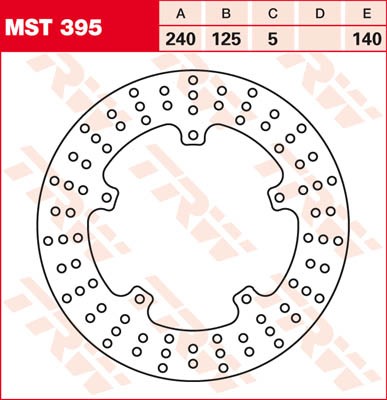 TRW Lucas Bremsscheibe hinten MST 395 mit ABE passend für Piaggio 125 MP3 RL/LT ie Bj. 06-11