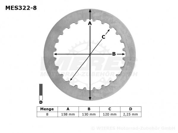 TRW Lucas Kupplungszwischenscheiben Kit (8st.) passend für Yamaha MES322-8 / MES 322-8