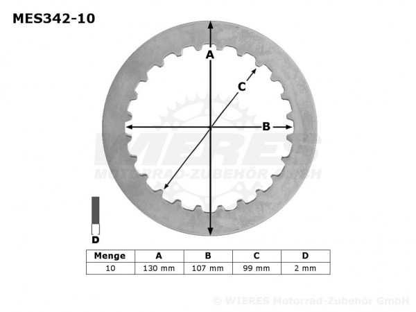 TRW Lucas Kupplungszwischenscheiben Kit (10st.) passend für Suzuki MES342-10 / MES 342-10