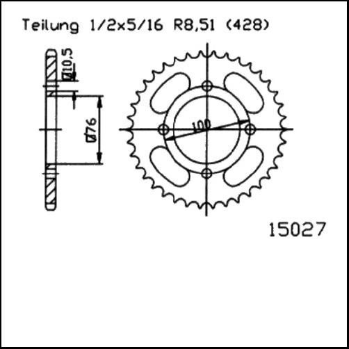 Kettenrad 47Z - (428)