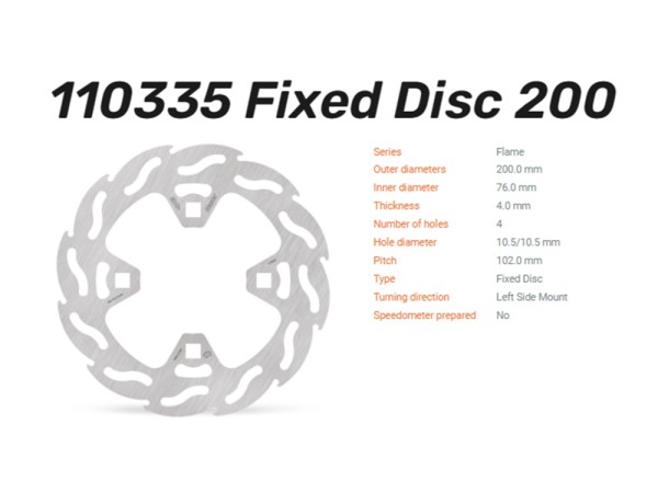 Moto-Master Bremsscheibe Flame hinten passend für KTM 450 XC / 505 SX / 525 XC - 110332