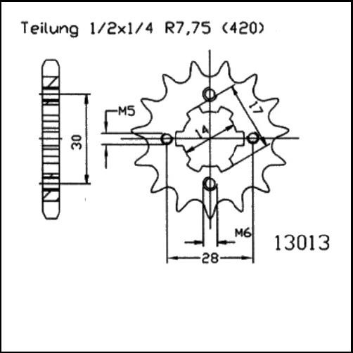 Kettenritzel 16Z - (420)