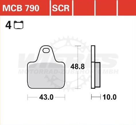 MCB790SCR, MCB 790SCR Lucas Rennsportbremsbelag Sinter-Carbon-Race MCB790SCR