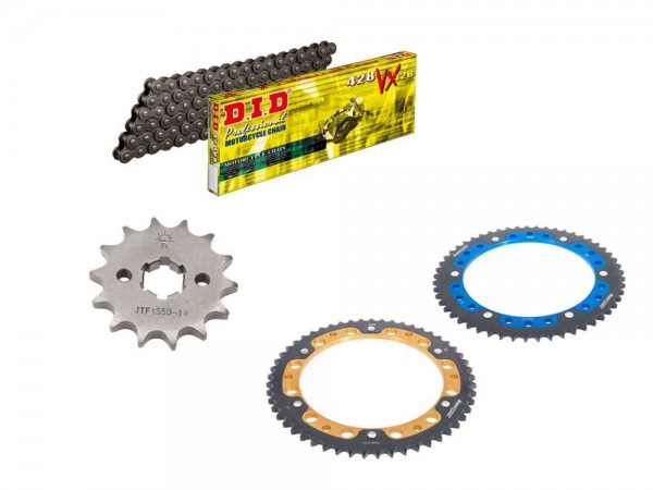 DID Kettensatz Stealth passend für Yamaha WR 125 R / X ab Bj 09 mit DID 428 diverse Kette