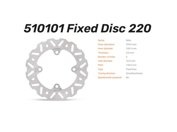 Moto-Master Bremsscheibe Nitro hinten passend für Kawasaki ZX-10R Z750 ZX-6R ZX-9R - 510101