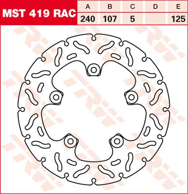 TRW Lucas Racing Bremsscheibe hinten MST 419 RAC mit ABE passend für Ducati 999 Biposto Bj. 02-