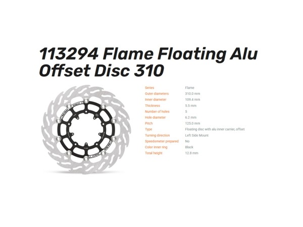 Moto-Master Bremsscheibe Flame Floating 5.5 vorn passend für Honda CRF 1100 - 113294 113295