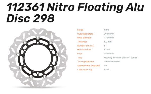 Moto-Master Bremsscheibe Nitro Floating Alu-Disc vorne passend für Yamaha - 112361