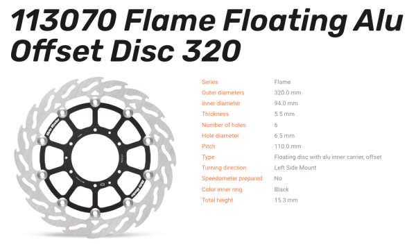 Moto-Master Bremsscheibe Floating-Alu Flame-Racing-Serie passend für Honda - 113070