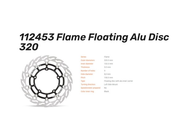 Supermoto 320 Bremsscheibe Flame passend für Yamaha XTZ Tenere 700 Moto-Master 112453 112454