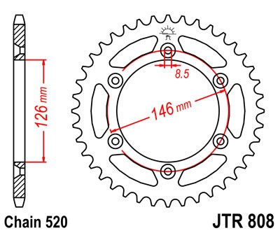 Kettenrad Aluminium Schlammnut 46 bis 53 Zähne passend für Suzuki DR-Z400 DR350 RM125 RM250 RM-Z250