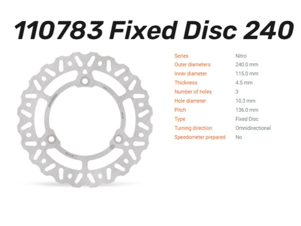 Moto-Master Bremsscheibe Nitro vorn / hinten passend für Suzuki Burgman 125 / 200 - 110783