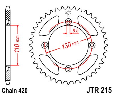 Kettenrad Stahl 46 bis 56 Zähne (420) passend für Honda CR80 CR85 CRF150