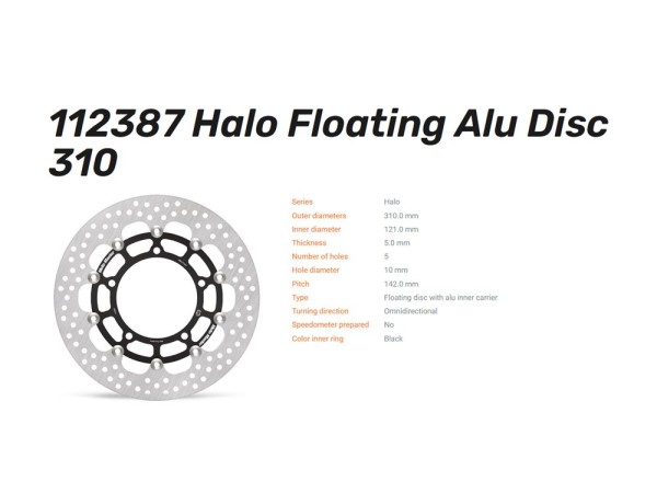 Moto-Master Bremsscheibe Halo Floating vorn passend für Suzuki GSX-8S GSX-8R V-Strom 800 - 112387