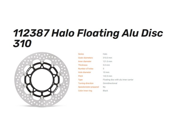 Moto-Master Bremsscheibe Halo Floating vorn passend für Suzuki GSX-8S GSX-8R V-Strom 800 - 112387