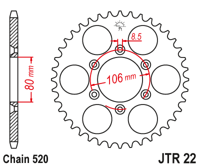 Kettenrad Stahl CNC 42 44 45 49 Zähne - (520) Aprilia MX125 SX RX