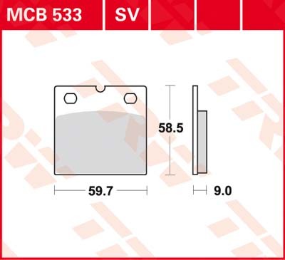 MCB533, mcb 533: Lucas Scheibenbremsbeläge vorn MCB533, mcb 533