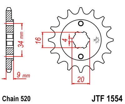 Kettenritzel 12 13 14 15 Zähne - 520