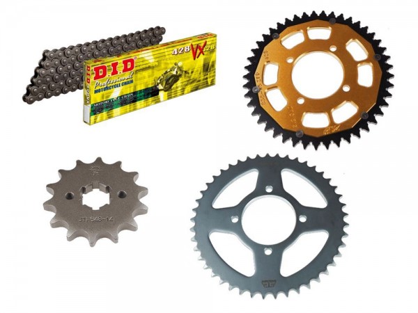 DID Kettensatz passend für Yamaha YBR 125 ED RE05 Bj 07 bis 16 mit DID 428 diverse Kette