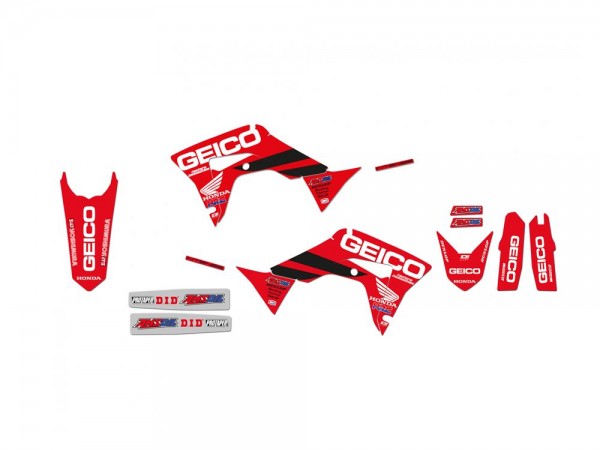 Aufkleber Satz BlackBird Racing Replica GEICO passend für Honda CRF 250 CRF450 Baujahre: 2017-2021