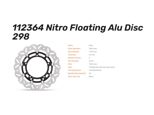 Moto-Master Bremsscheibe Nitro floating vorn passend für Yamaha FZ6 MT09 MT07 Tracer XSR - 112364