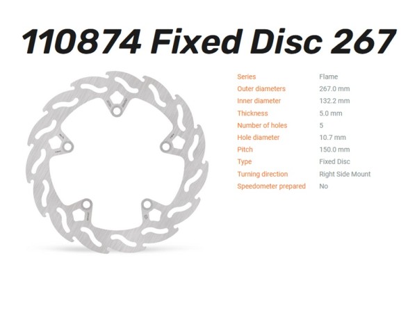 Moto-Master Bremsscheibe Flame vorn passend für Yamaha X-Max 125 (YPRA) 300 (CDZ-A) ABS - 110874