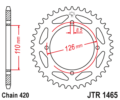 Kettenrad Stahl 46 47 Zähne (420) Kawasaki KX65 Suzuki RM65