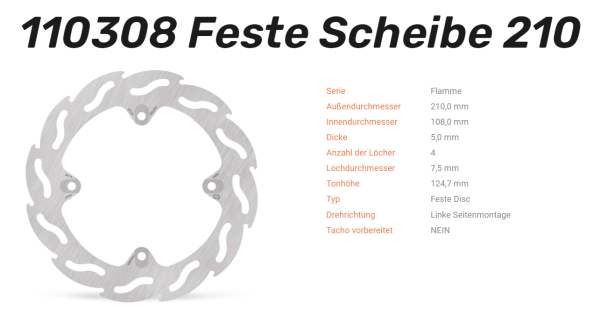 Moto-Master Bremsscheibe Flame hinten passend für MV Agusta - 110308