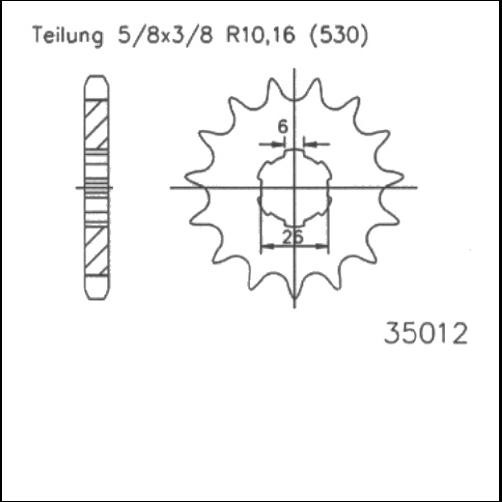 Kettenritzel Stahl 15 16 17 18 Zähne - (530) passend für Yamaha XS500 / XS650