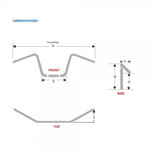 Stahllenker MCL120 Dragbar long mit ABE 1 Zoll (25,4 mm)