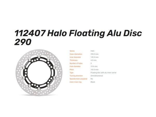 Bremsscheibe Halo passend für Kawsaki ZX-4R / RR Moto-Master 112407