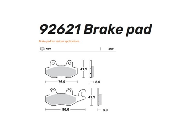 Moto-Master Nitro Bremsbelag Nitro vorn rechts - 92621