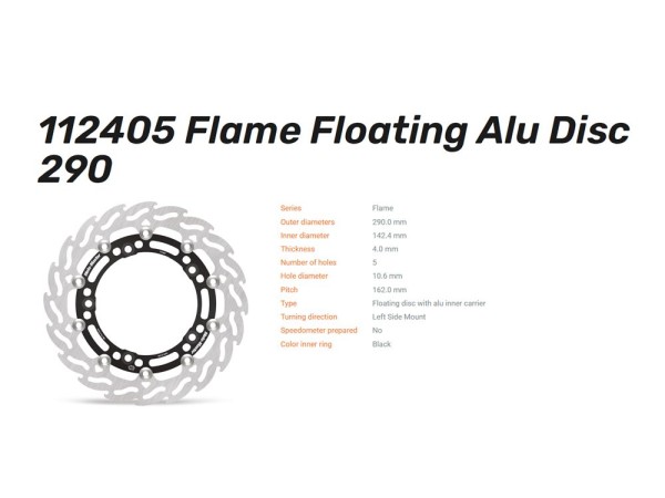 Bremsscheibe Flame passend für Kawsaki ZX-4R / RR Moto-Master 112405 112406