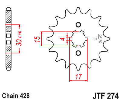 Ritzel 13 bis 18 Zähne passend für Honda CRF100