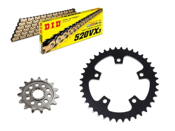 DID Kettensatz passend für Royal Enfield Super Meteor 650 (Bj.23-) DID520VX3 Kette