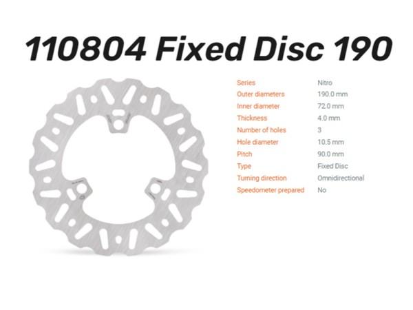 Moto-Master Bremsscheibe Nitro hinten passend für Honda TRX 450 R - 110804
