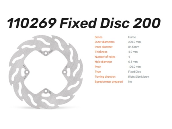 Moto-Master Bremsscheibe Flame hinten passend für Suzuki RM 85 / L - 110269