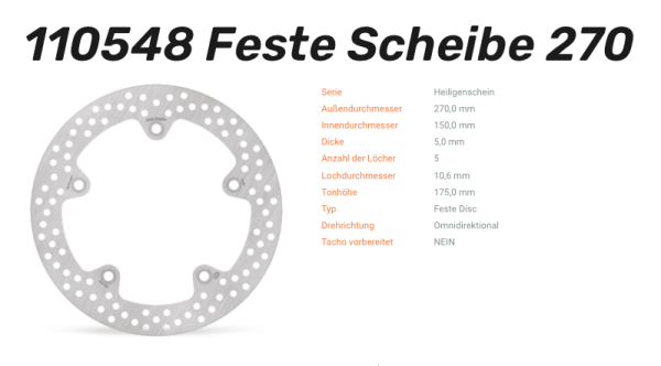 Moto-Master Bremsscheibe Halo-Serie vorne-hinten passend für BMW - 110548