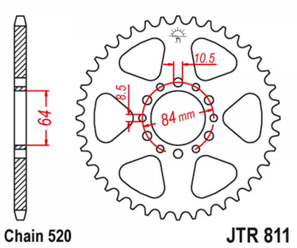 Kettenrad Stahl 39 45 46 48 Zähne (520) passend für Suzuki DR200 S