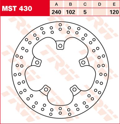 TRW Lucas Bremsscheibe hinten MST 430 mit ABE passend für Aprilia SL 750 Shiver, ABS Bj. 11-