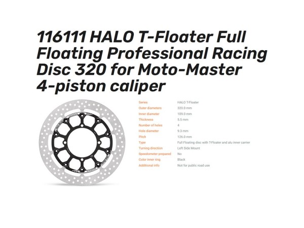 Moto-Master Bremsscheibe Flame T-Floating Full Racing 320 passend für Kawasaki KLX KX - 116111