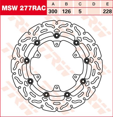 TRW Lucas Racing Bremsscheibe schwimmend vorn MSW 277 RAC mit ABE passend für KTM 990 Adventure S Bj