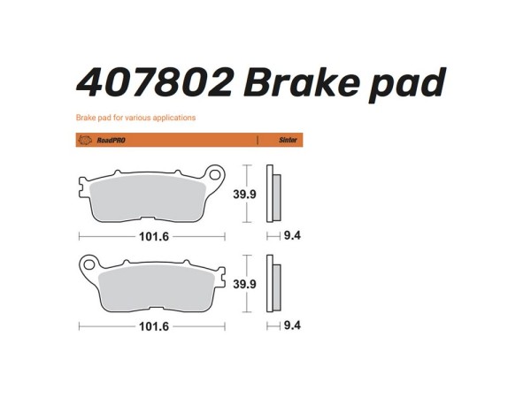 Moto-Master Bremsbelag hinten Sinter Road 407802