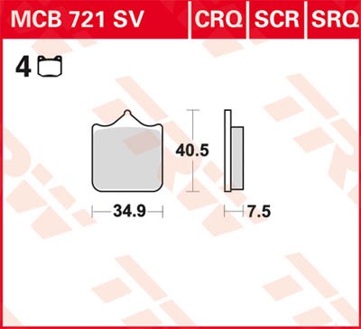 MCB721SCR, MCB 721SCR Lucas Rennsportbremsbelag Sinter-Carbon-Race MCB721SCR