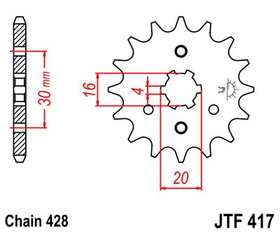 Kettenritzel 13 14 15 16 17 Zähne - (428) passend auf Kawasaki KE100 AR125 BN125 Eliminator KDX125 K