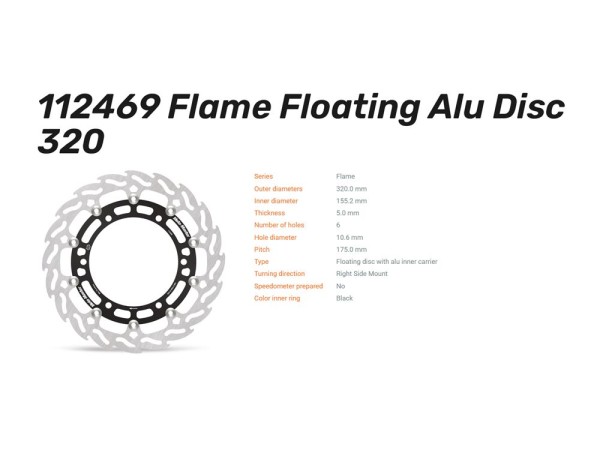 Moto-Master Bremsscheibe Flame vorn passend für KTM 390 Adv R SMC-R Hsqv Svartpilen Vitpilen - 11246