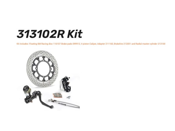 Supermoto Racing-Kit Halo T-Floating Ø 320 / 5,5 mm passend für Triumph TF 250 450 - 313101R 313102R
