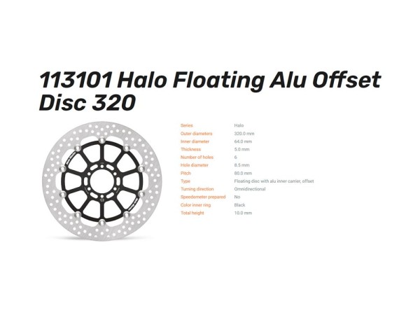 Moto-Master Bremsscheibe vorn Halo Floating 320 - 113101