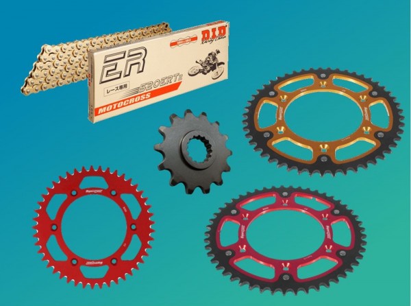DID Kettensatz passend für Beta RR 300 Enduro / Racing 2T Bj 17 bis 19 mit DID520 diverse Kette Alu