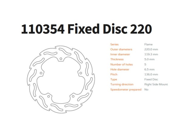 Moto-Master Bremsscheibe Flame hinten passend für BMW S 1000 RR K46 K67 - 110354